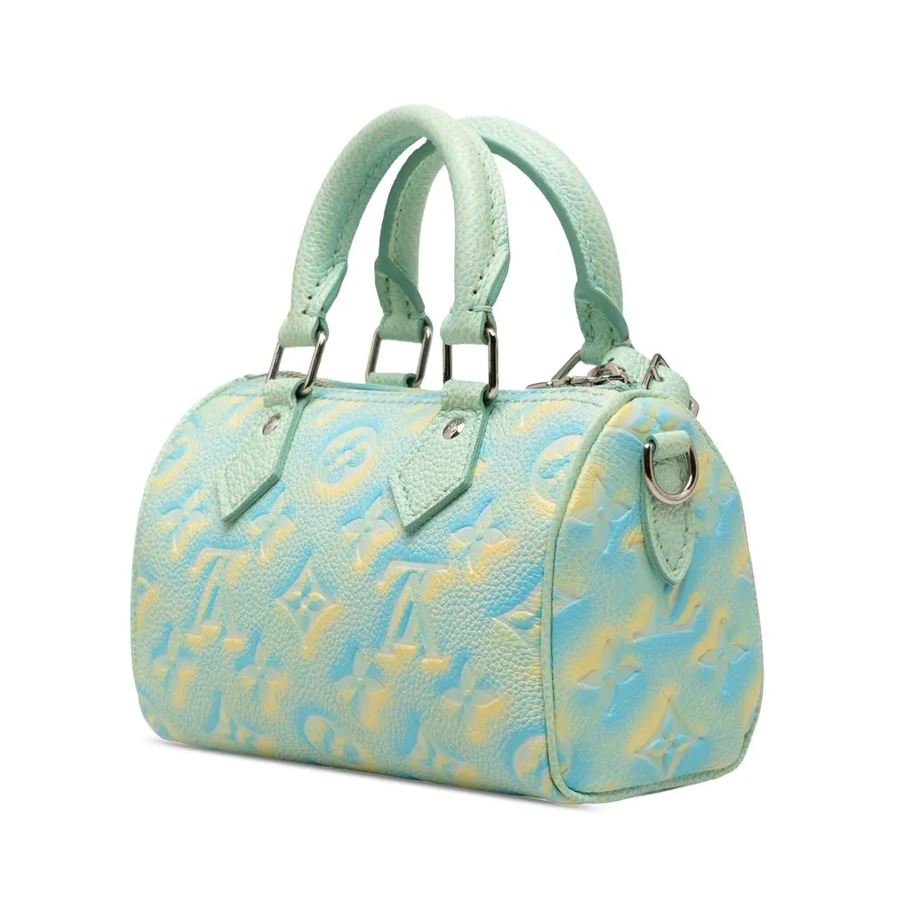Louis Vuitton Monogram Empreinte Summer Stardust Nano Speedy Green Leather Very good - Back View
