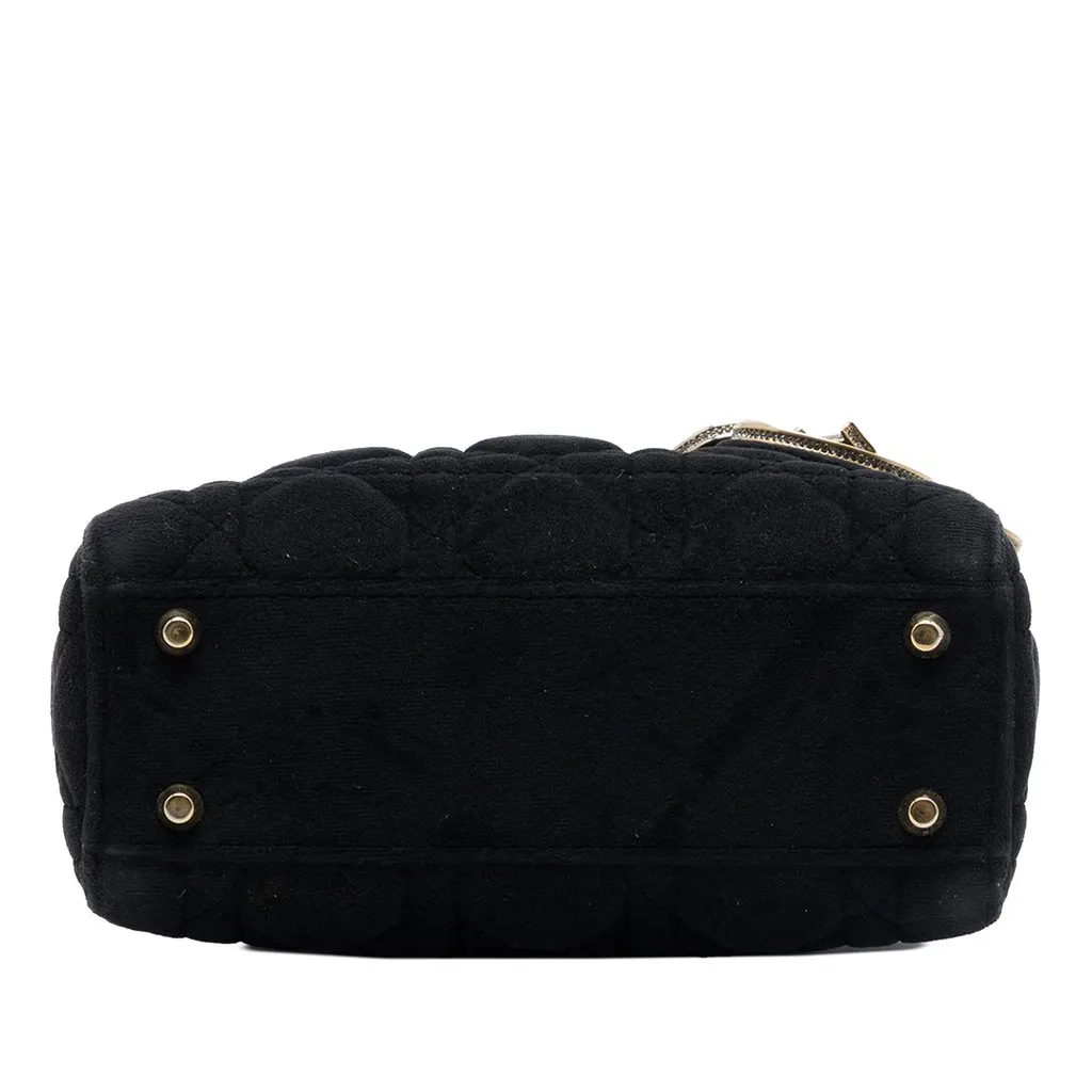 Dior Mini Velvet Cannage Lady Dior Black Velvet Very good - Inside View