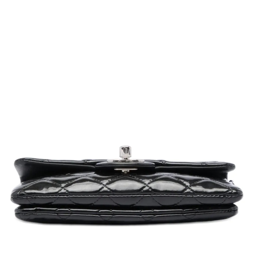 Chanel CC Quilted Patent Flap Crossbody Black Leather Very good - Inside View