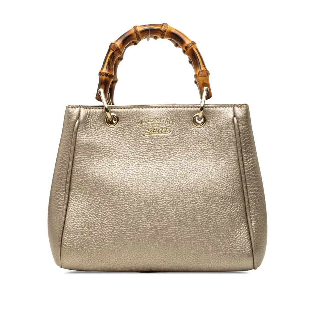 Gucci Mini Calfskin Bamboo Shopper Satchel