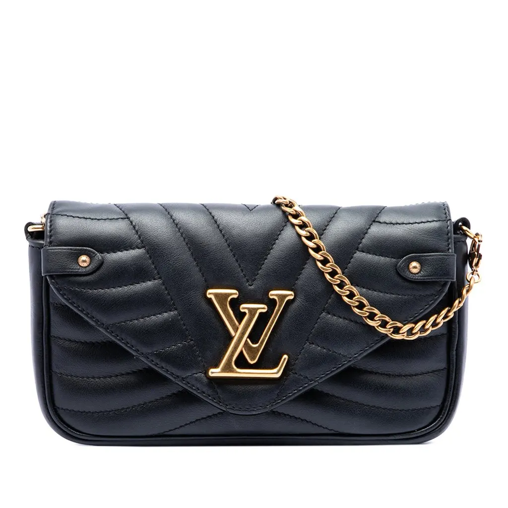 Louis Vuitton New Wave Chain Pochette Black Leather Very good - Front View