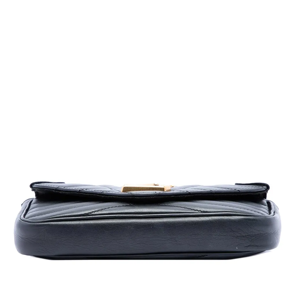Louis Vuitton New Wave Chain Pochette Black Leather Very good - Inside View
