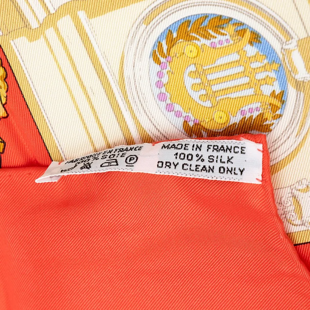 Hermès Hommage A Charles Garnier Silk Scarf 90 Red Silk Good - Back View