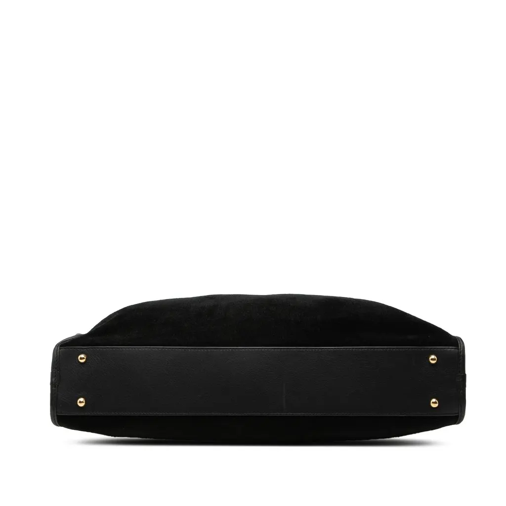 LOEWE Suede Amazona Business Bag Black Leather Very good - Inside View