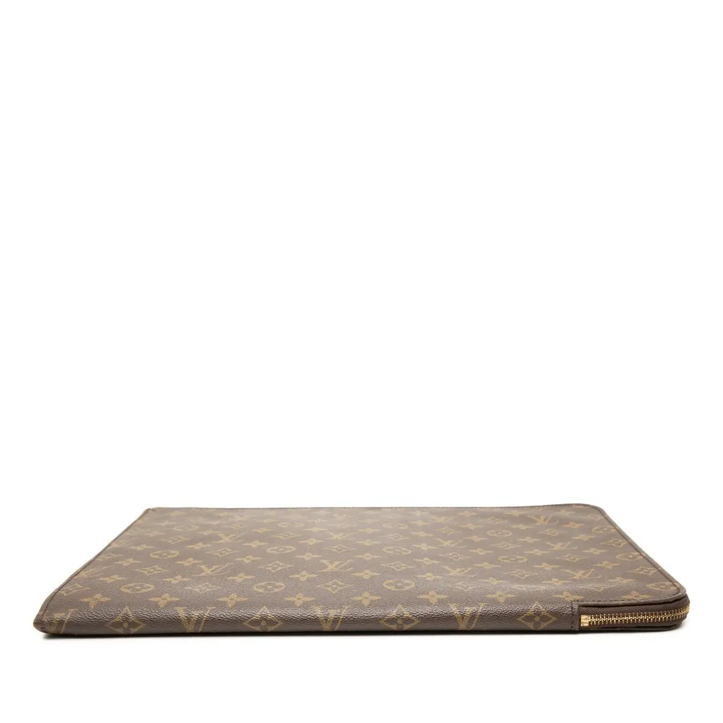 Louis Vuitton Monogram Poche Documents Portfolio Brown Good - Inside View