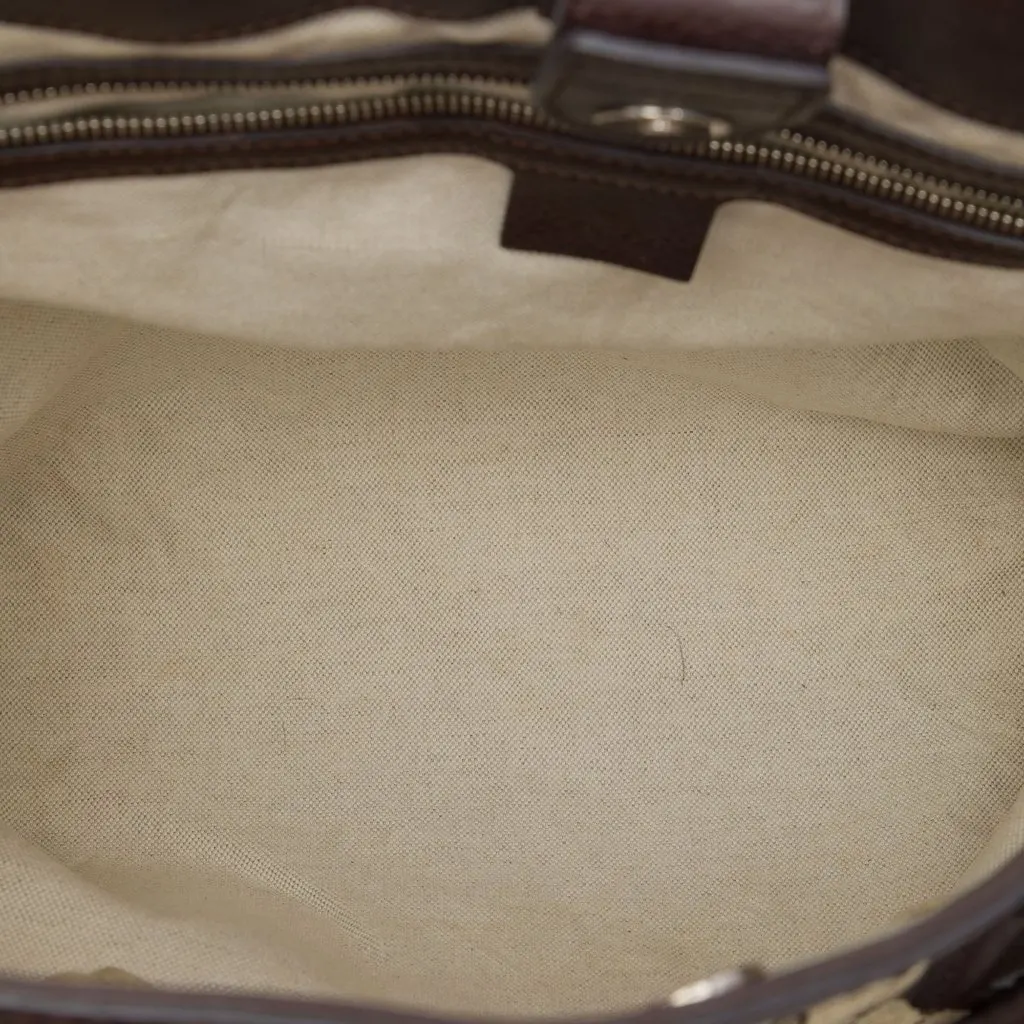 Gucci GG Canvas Techno Tag Tote Beige Canvas Very good - Model View