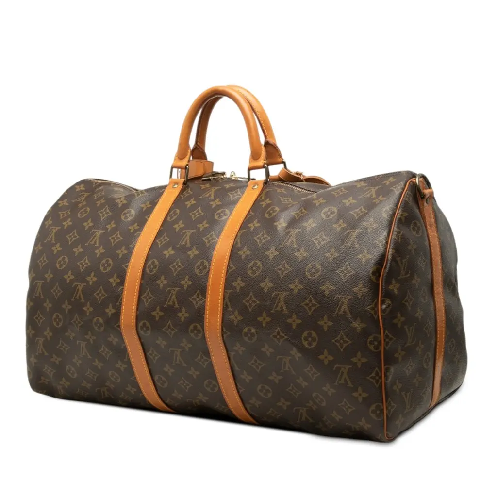 Louis Vuitton Monogram Keepall Bandouliere 55 Brown Very good - Back View