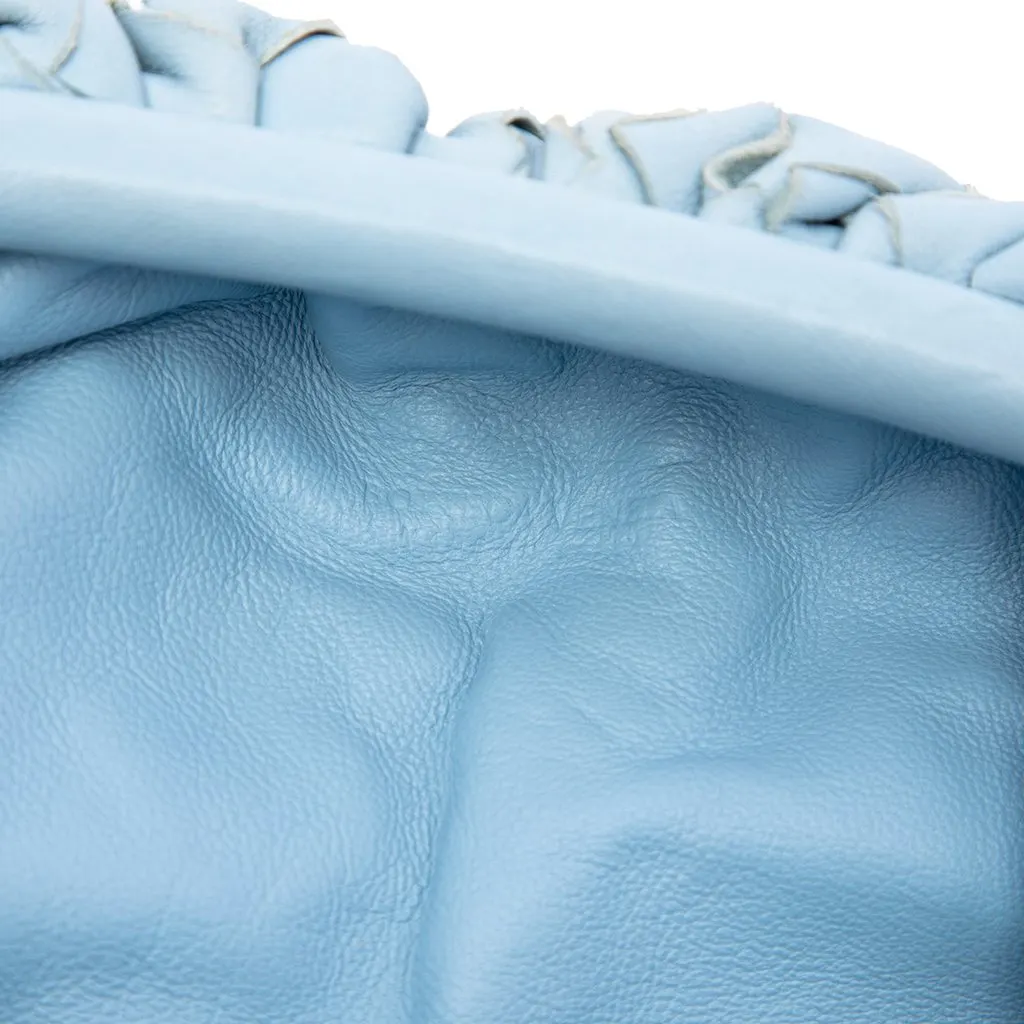 Bottega Veneta Nappa Intrecciato The Mini Pouch Crossbody Blue Leather Very good - Box View