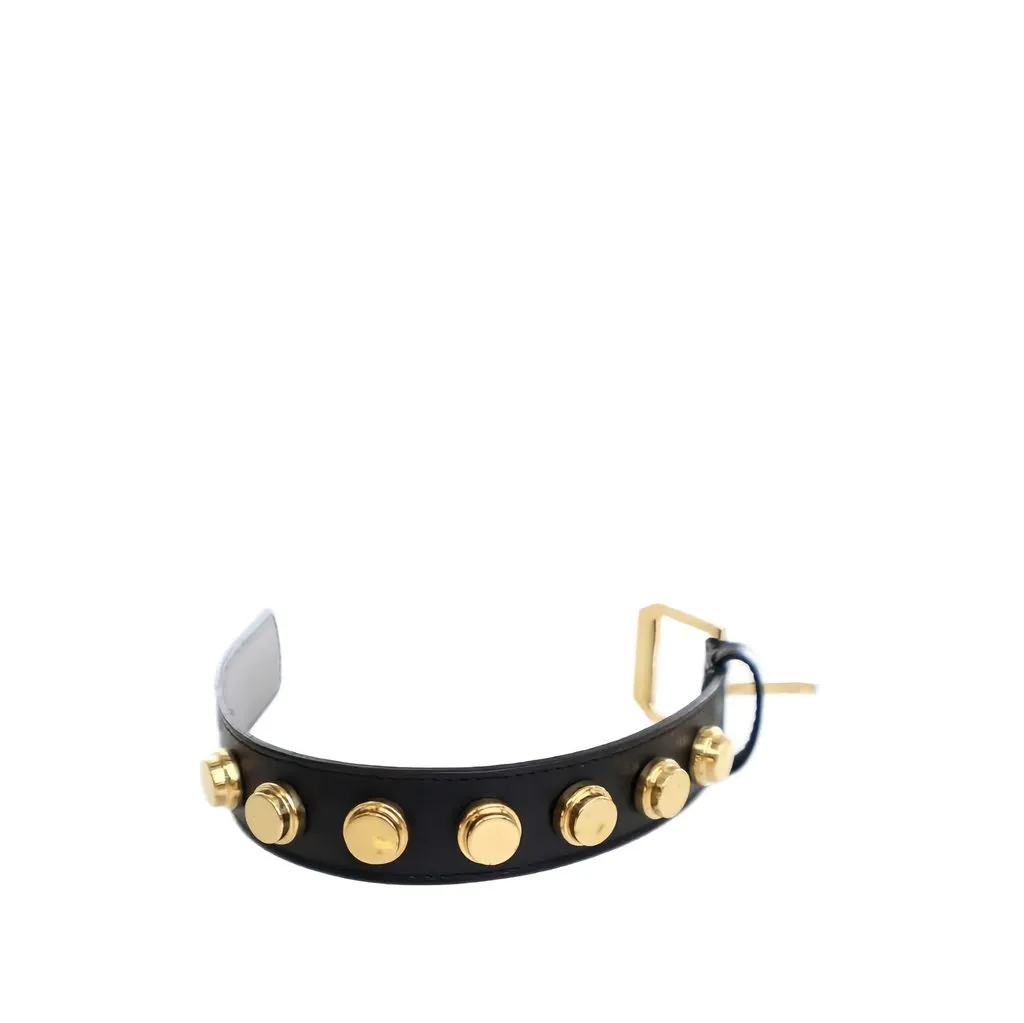 Saint Laurent مرصّعة جلد العجل دو Force سوار