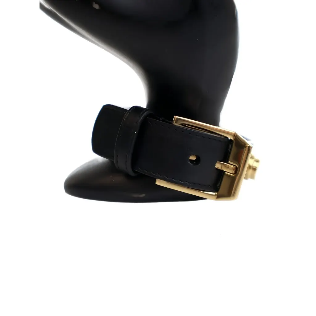 Saint Laurent Studded Calfskin De Force Bracelet Black Leather Very good - Box View