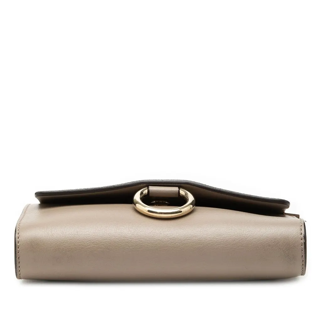 Chloé Mini Calfskin and Suede Faye Chain Crossbody Brown Leather Very good - Inside View