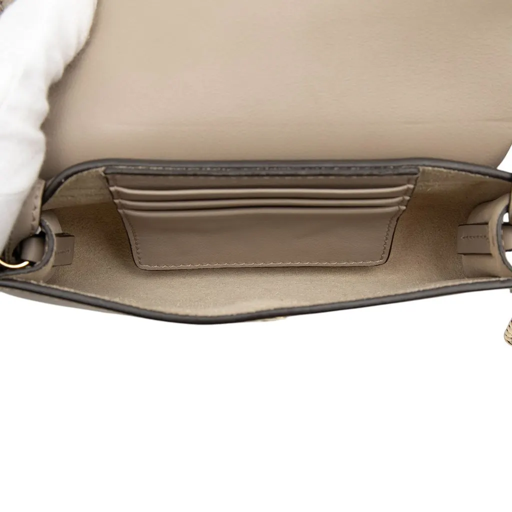 Chloé Mini Calfskin and Suede Faye Chain Crossbody Brown Leather Very good - Model View