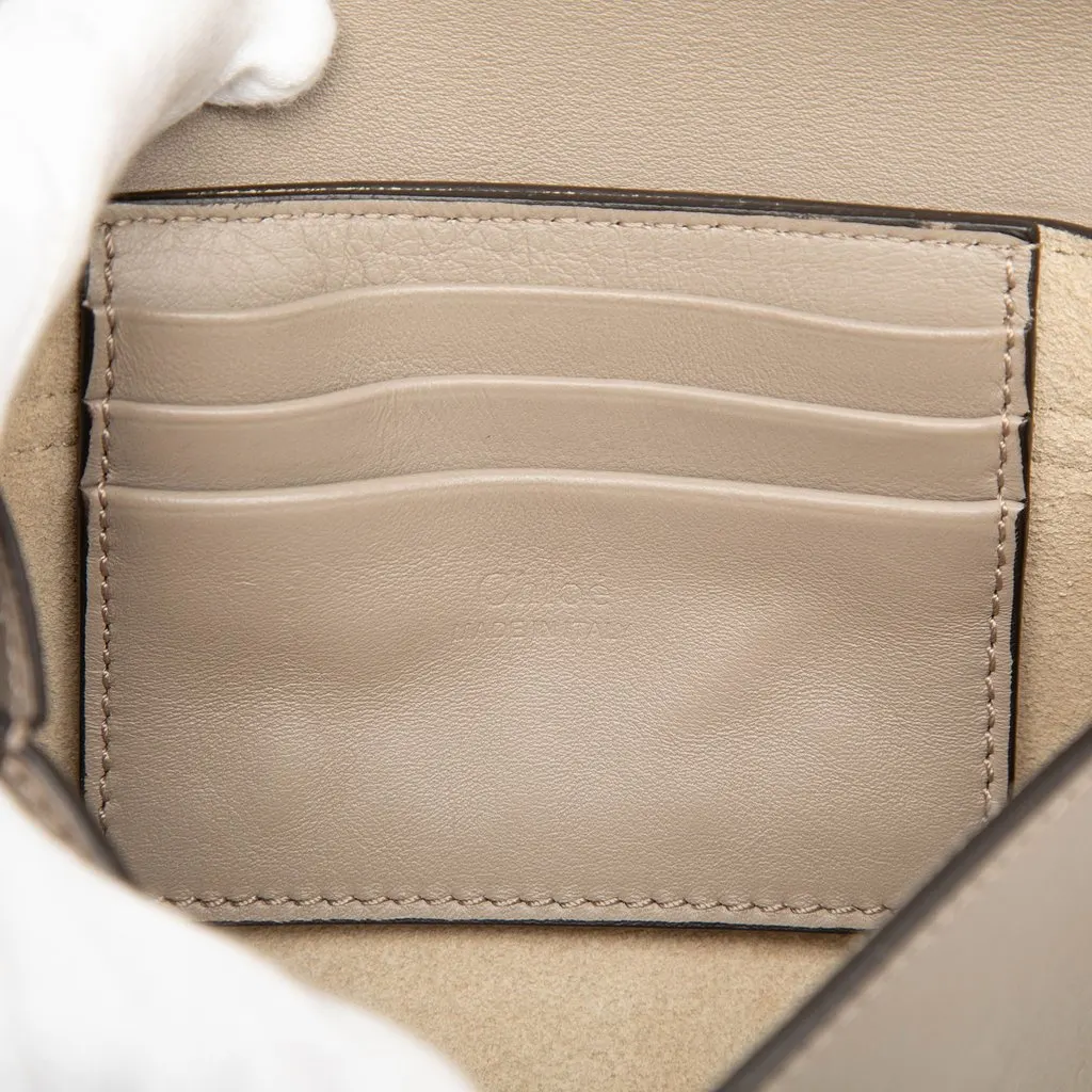 Chloé Mini Calfskin and Suede Faye Chain Crossbody Brown Leather Very good - Box View