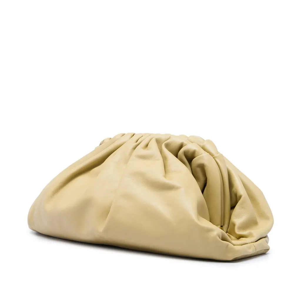 Bottega Veneta Lambskin The Pouch Beige Leather Very good - Back View