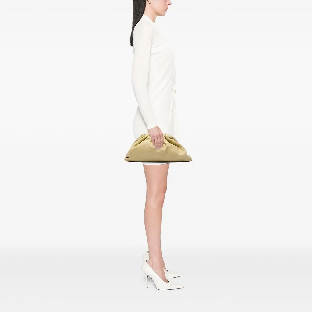 Bottega Veneta Lambskin The Pouch Beige Leather Very good - Box View
