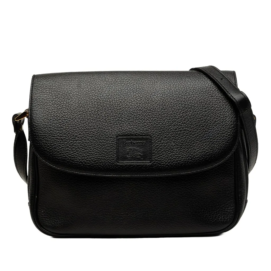Burberry Leather Crossbody Black Leather Good - Front View