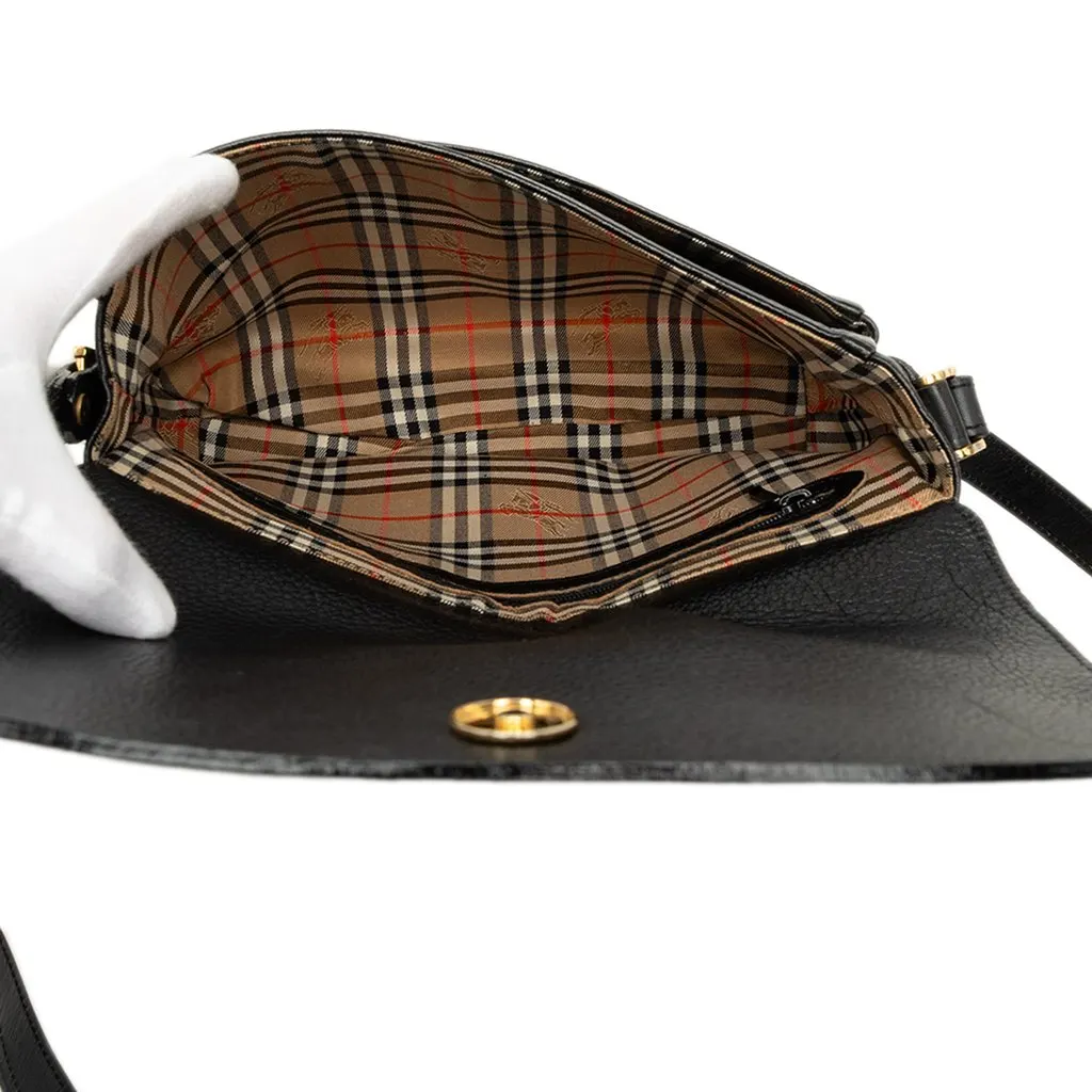 Burberry Leather Crossbody Black Leather Good - Model View