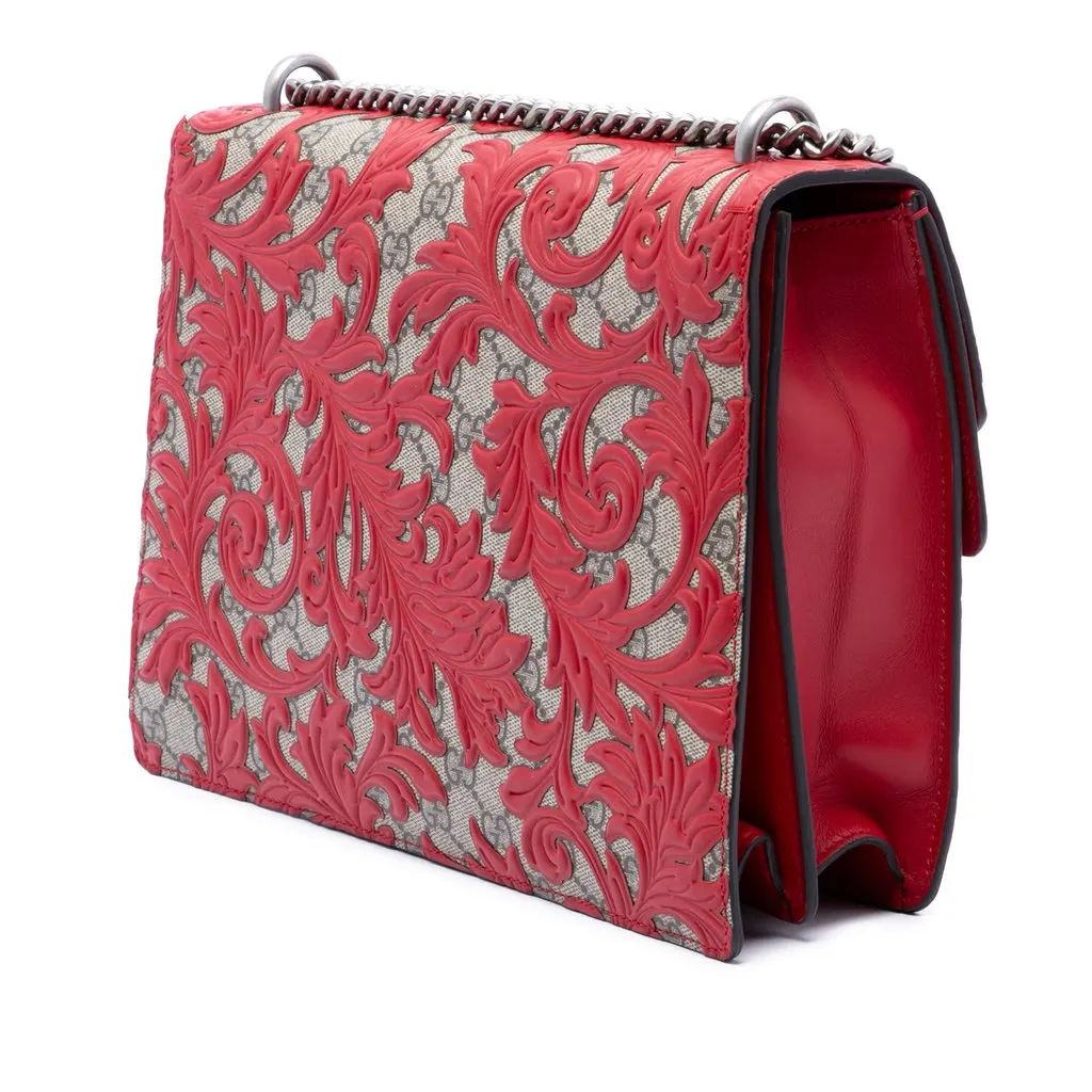 Gucci Medium GG Supreme Arabesque Dionysus Shoulder Bag Red Very good - Back View