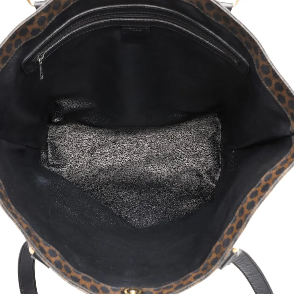 Celine Macadam Coated Canvas Tote Brown Canvas Good - Model View