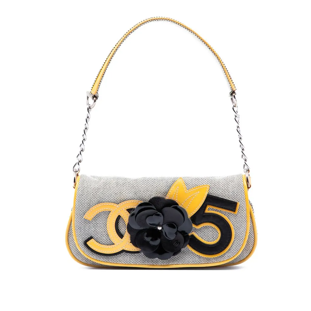 Chanel Canvas CC Camellia No. 5 Shoulder Bag MultiColor Very good - Front View