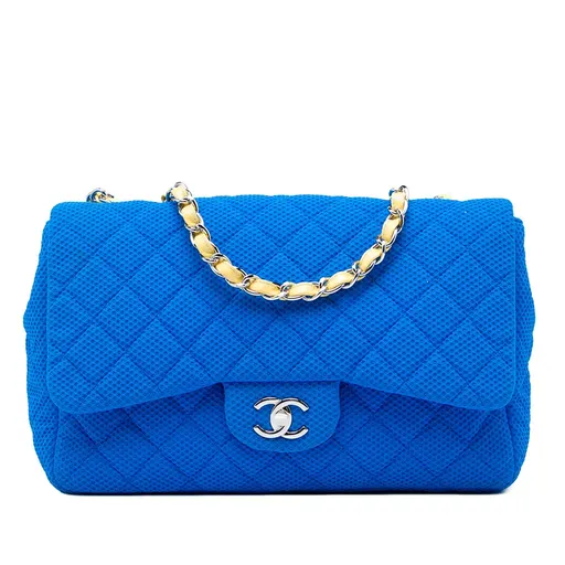 Chanel Jumbo Classic Perforated Jersey single Flap