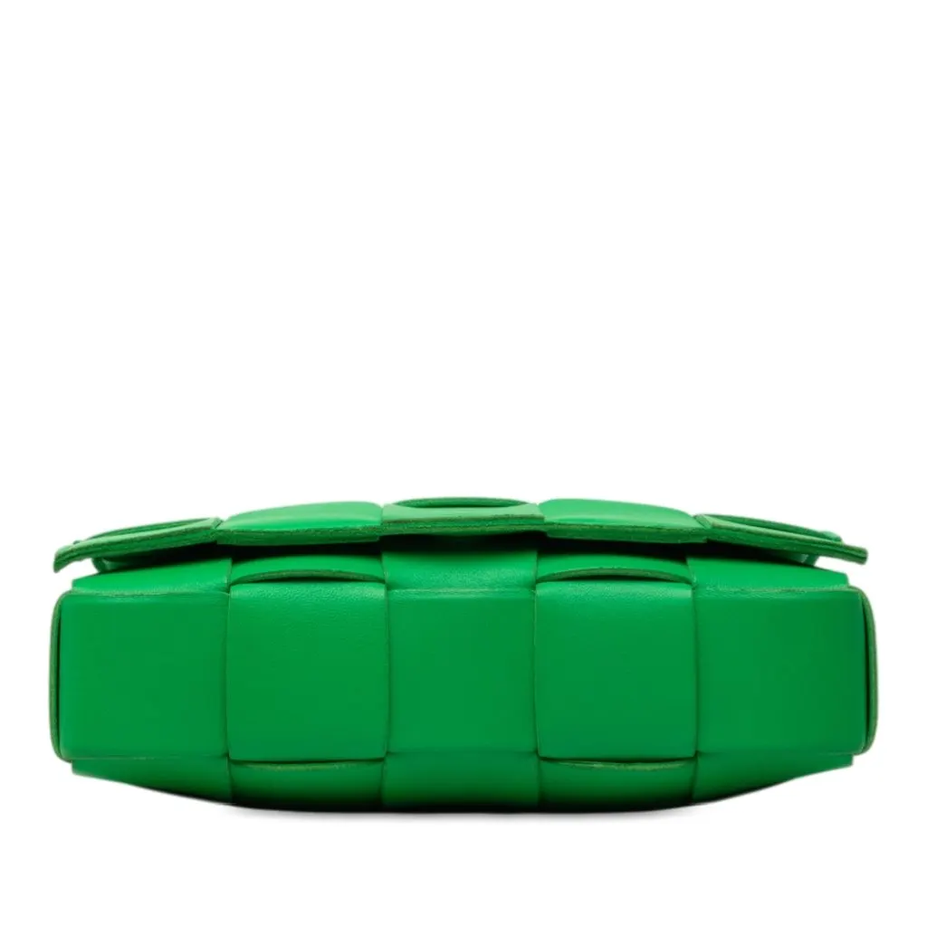 Bottega Veneta Nappa Intrecciato Cassette Crossbody Green Leather Very good - Inside View