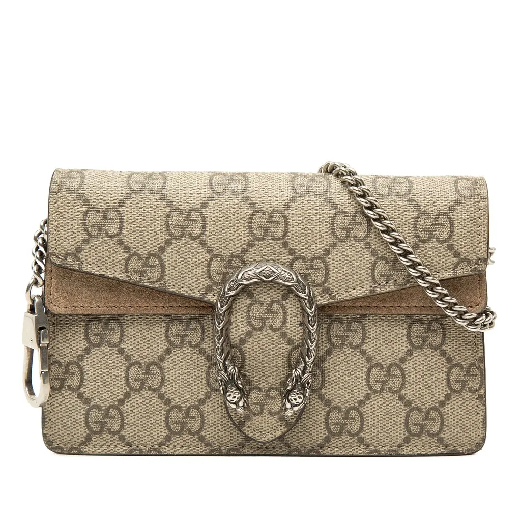 Gucci Mini GG Supreme Dionysus Crossbody Beige Canvas Good - Front View