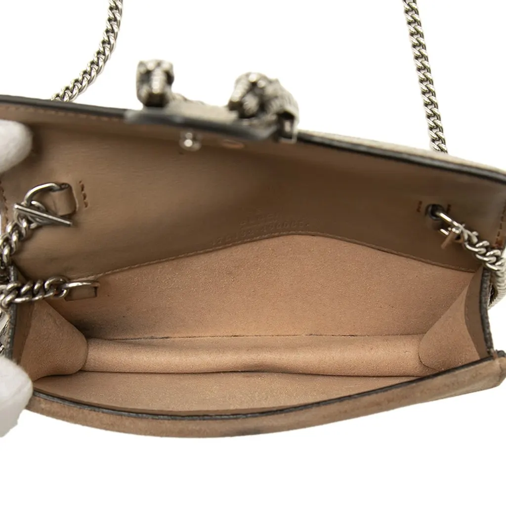 Gucci Mini GG Supreme Dionysus Crossbody Beige Canvas Good - Model View
