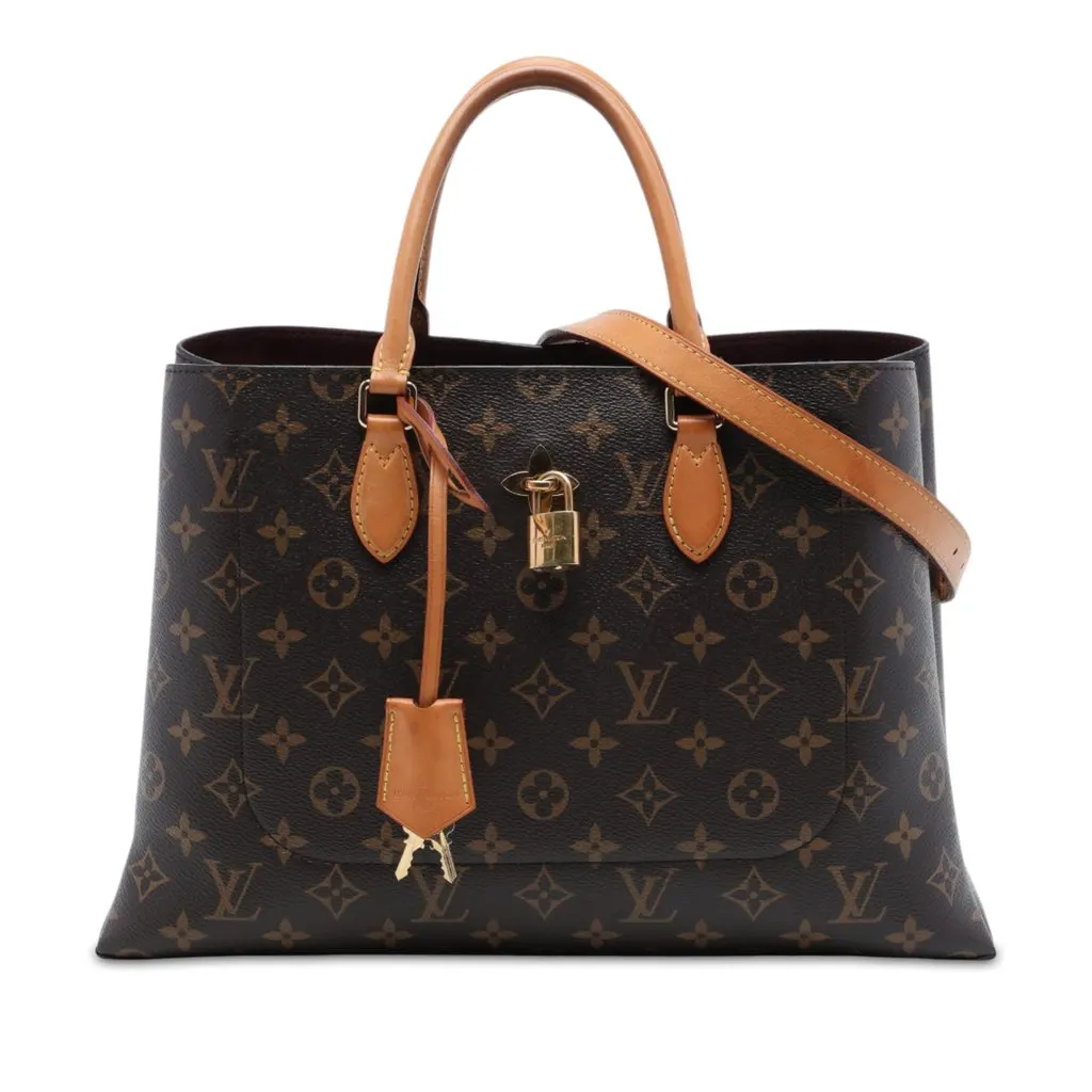 Louis Vuitton Monogram Flower Tote Brown Very good - Front View