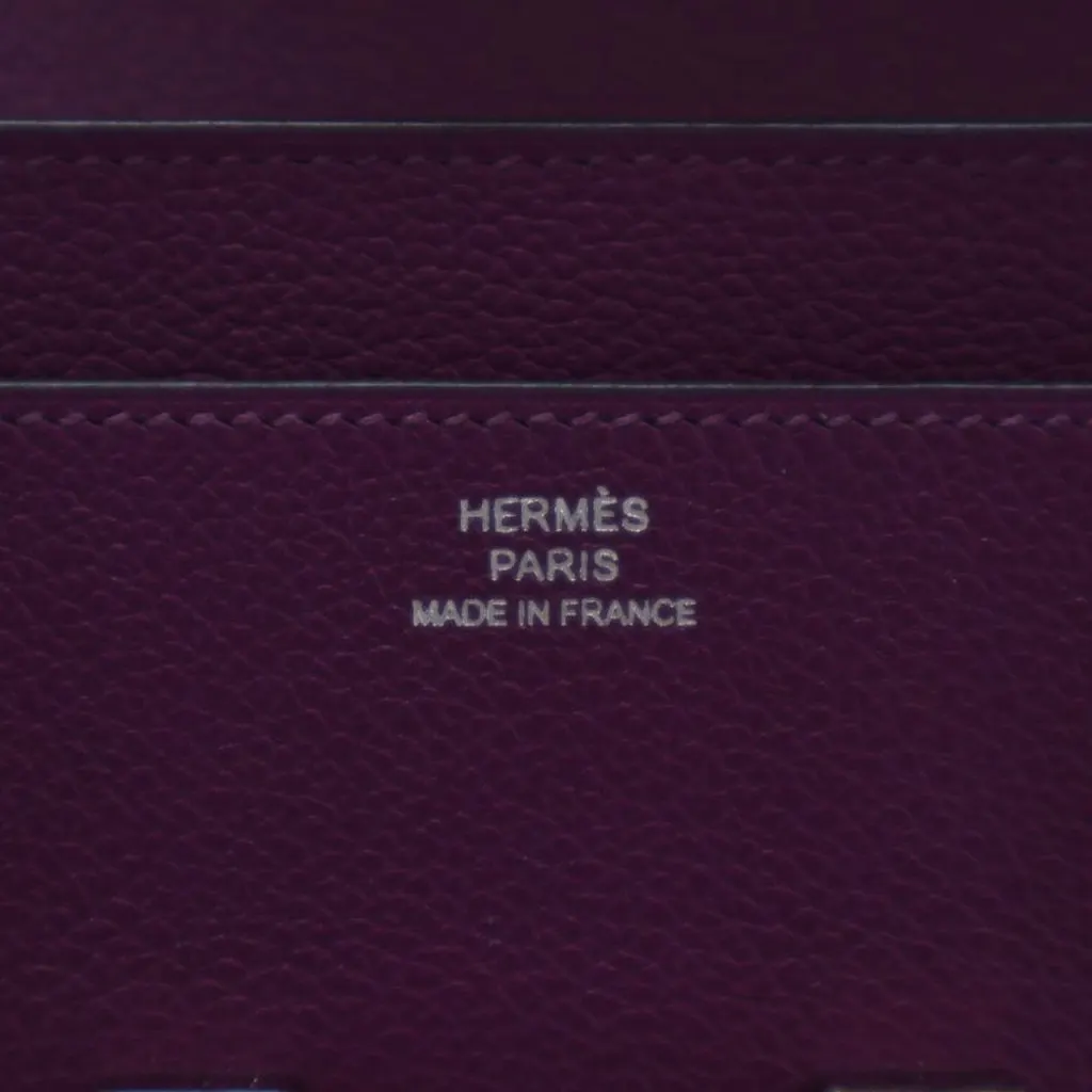 Hermès Epsom Constance Long Wallet Purple Leather Very good - Box View