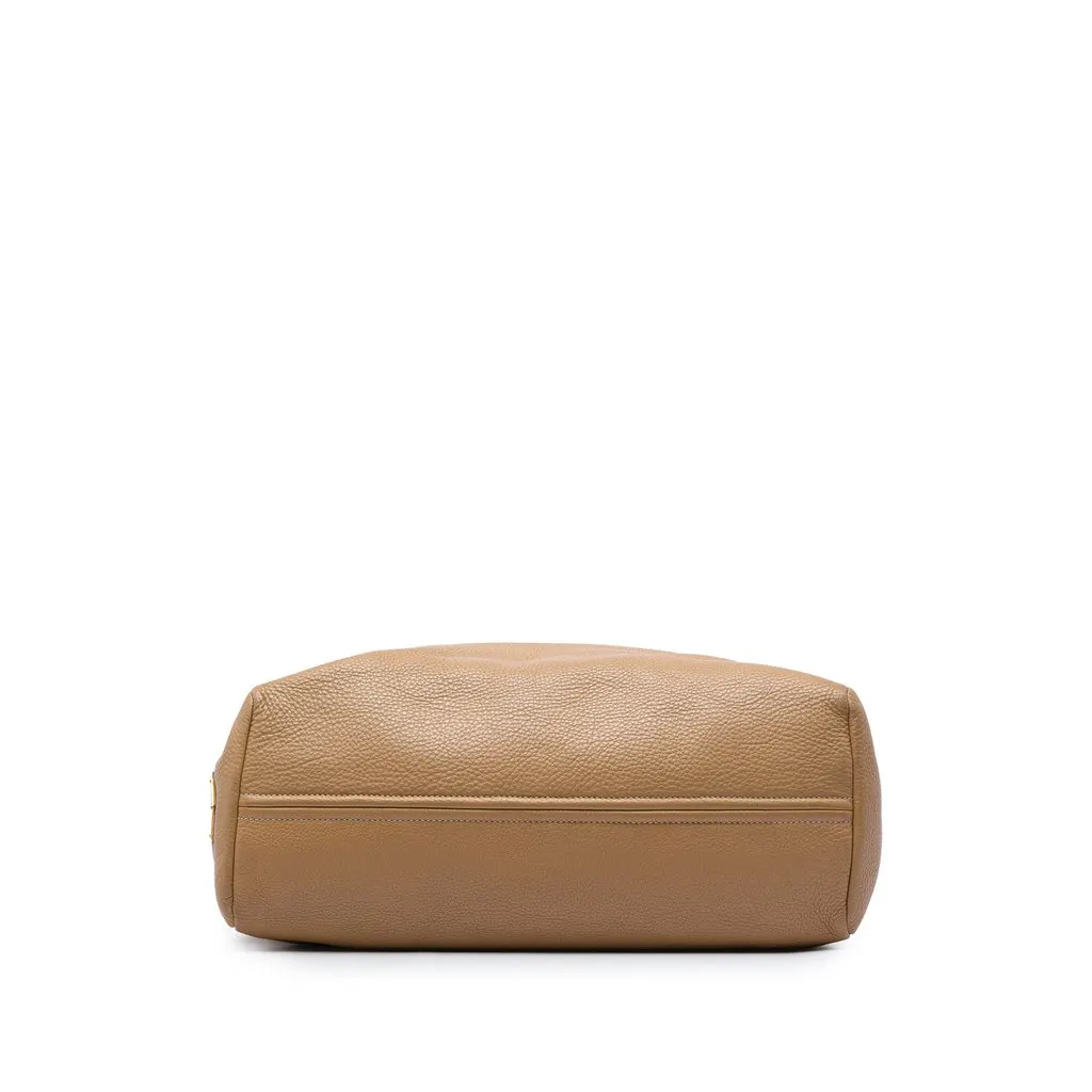 Prada Vitello Daino Shopper Tote Brown Leather Good - Inside View