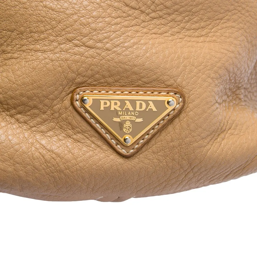 Prada Vitello Daino Shopper Tote Brown Leather Good - Box View