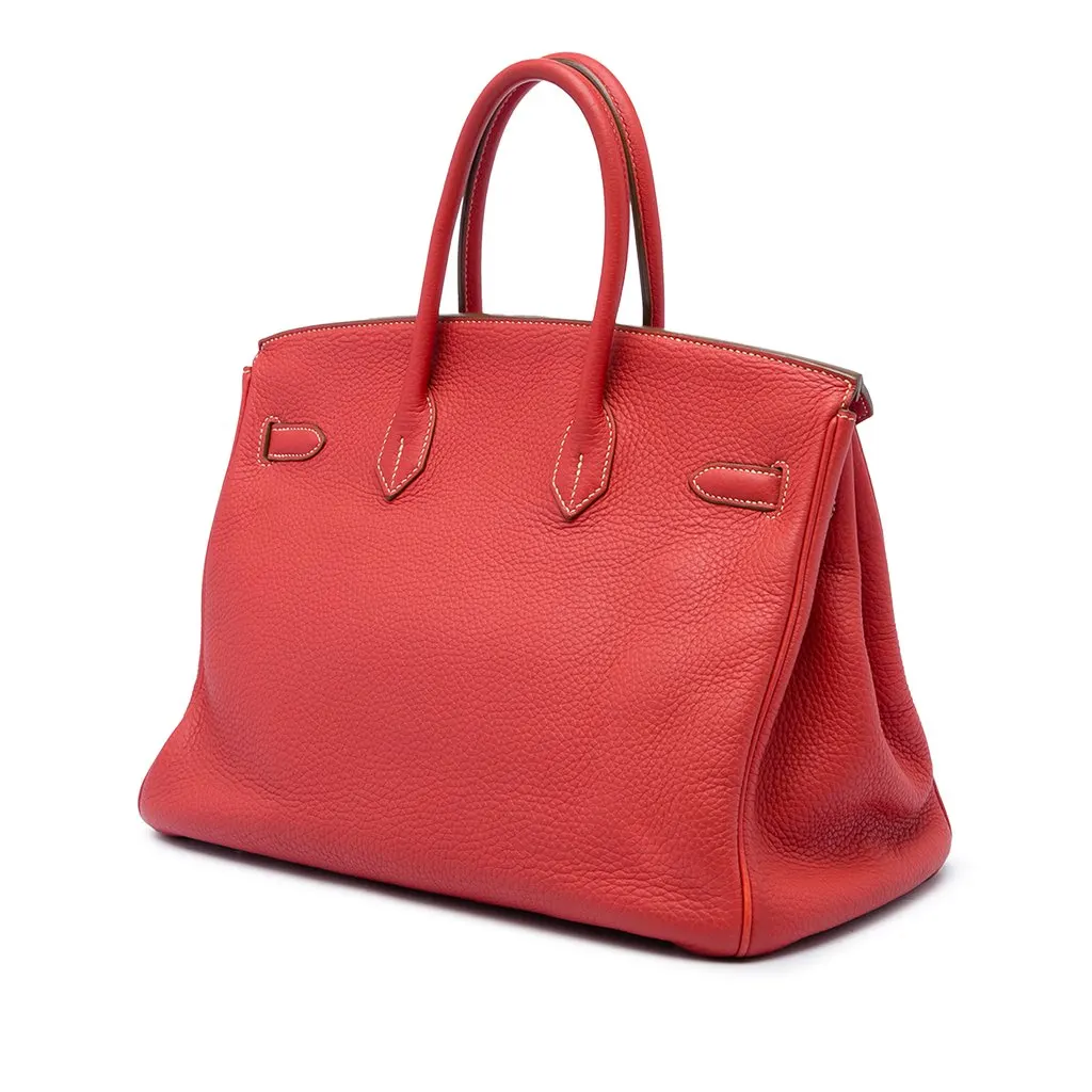Hermès Clemence Birkin Retourne 35 Red Leather Very good - Back View