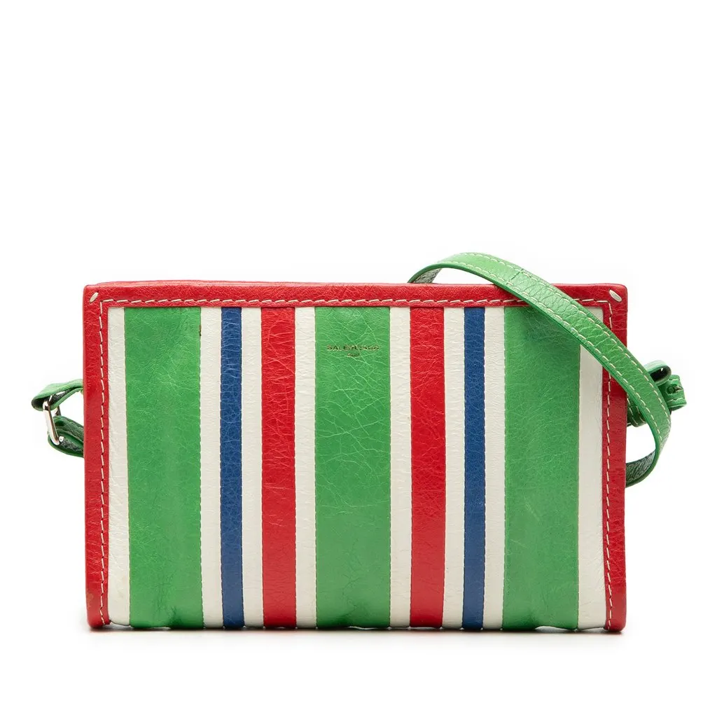 Balenciaga Lambskin Bazar Crossbody Green Leather Very good - Front View