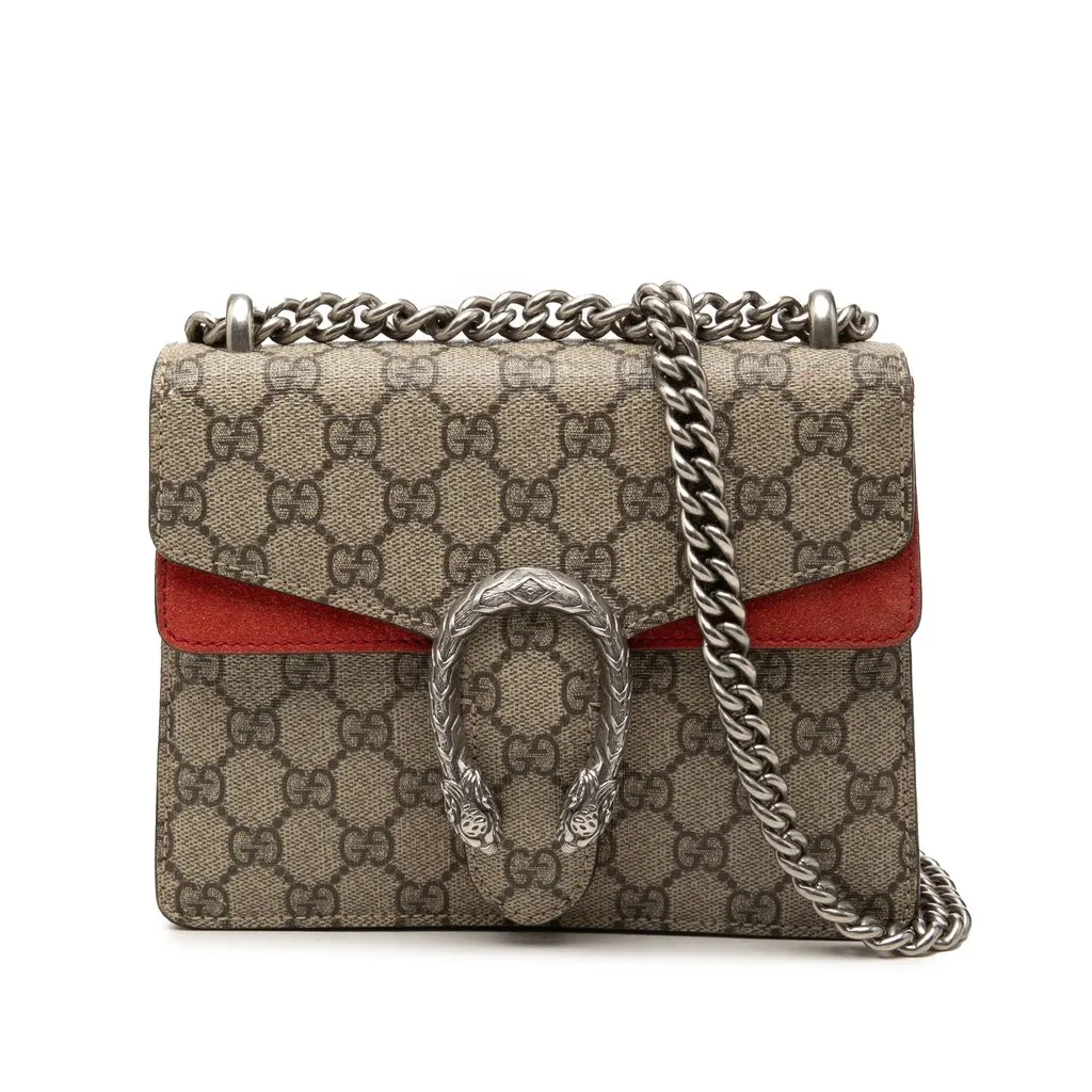 Gucci Small GG Supreme Dionysus Crossbody Beige Canvas Good - Front View