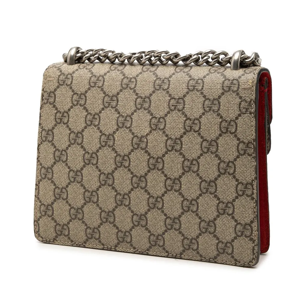 Gucci Small GG Supreme Dionysus Crossbody Beige Canvas Good - Back View