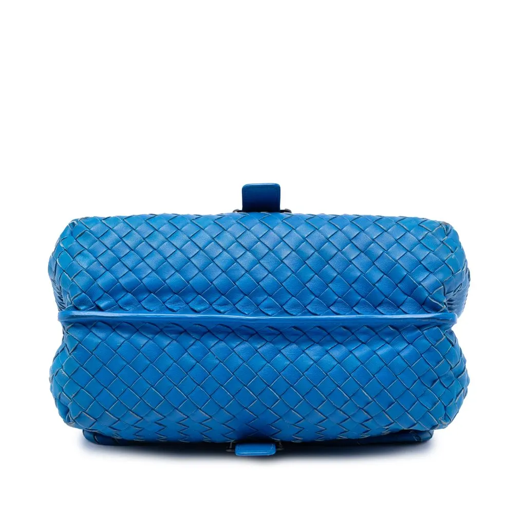 Bottega Veneta Nappa Intrecciato Double Sided Flap Shoulder Bag Blue Leather Very good - Inside View