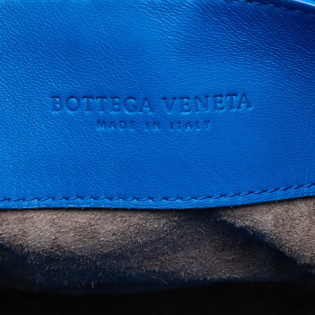 Bottega Veneta Nappa Intrecciato Double Sided Flap Shoulder Bag Blue Leather Very good - Box View