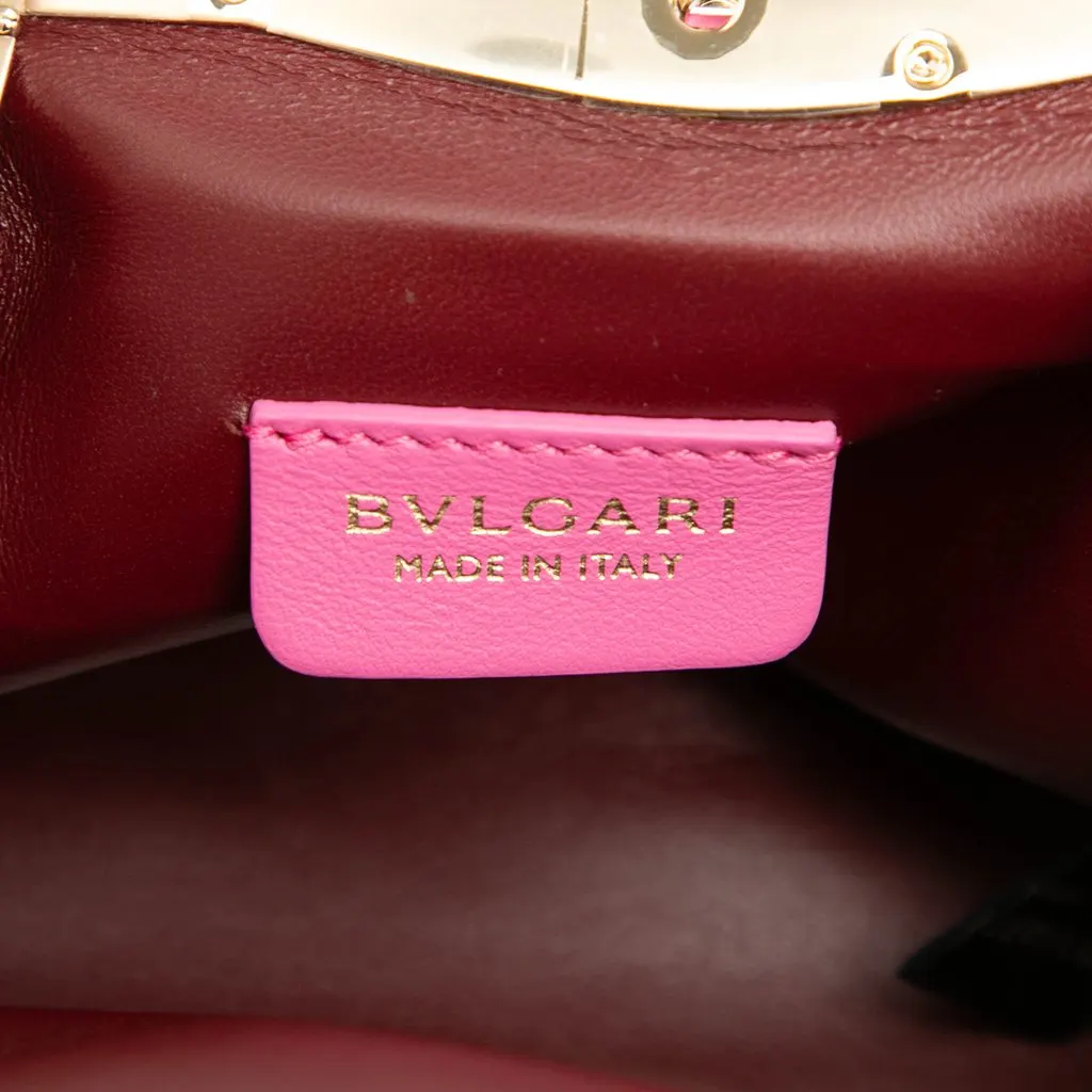Bvlgari Leather Serpentine Pouch Crossbody Pink Leather Very good - Box View