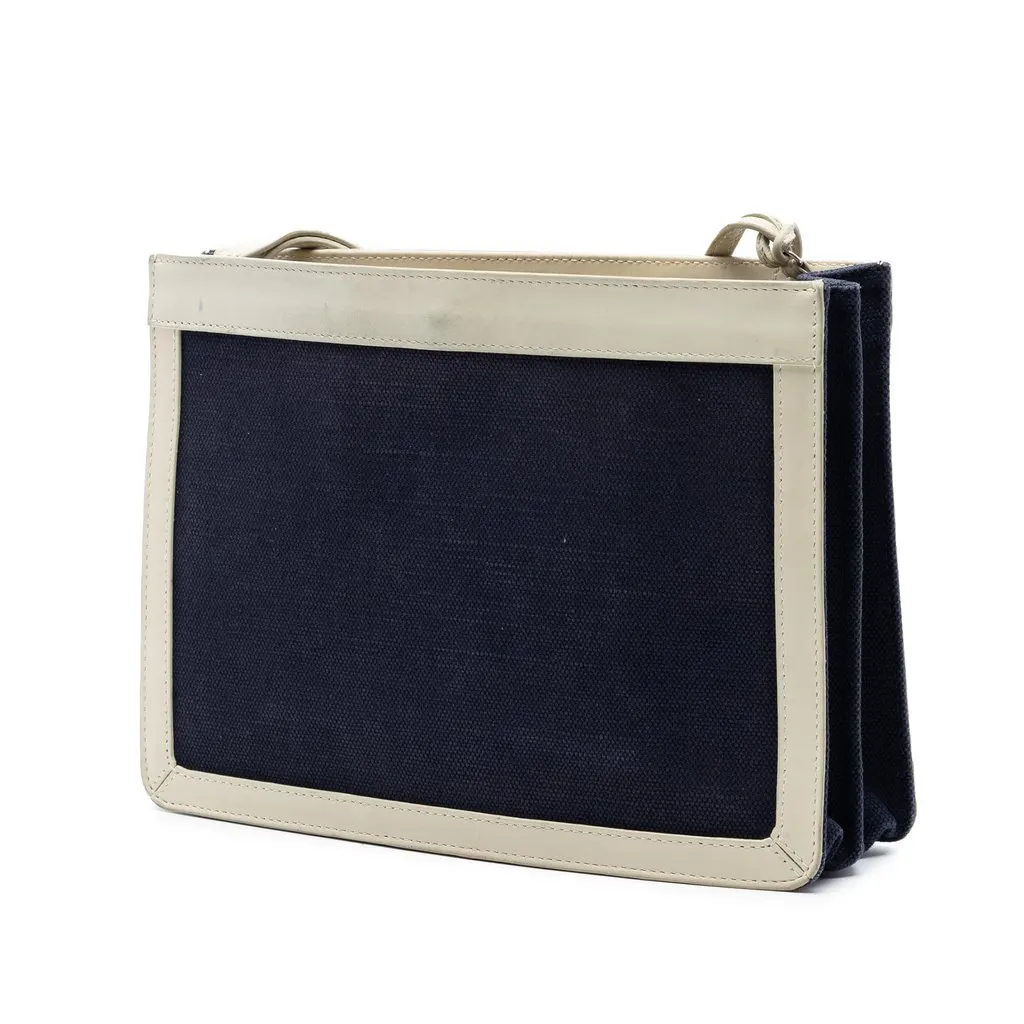 Balenciaga Canvas Navy Pochette M Crossbody Black Very good - Back View