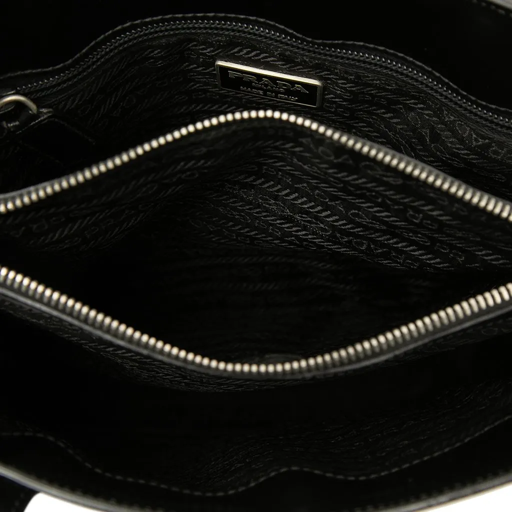 Prada Spazzolato Leather Re Edition 1995 Tote Black Leather Good - Model View