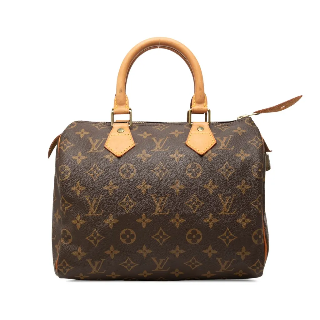 Louis Vuitton Monogram Speedy 25 Brown Canvas Good - Front View