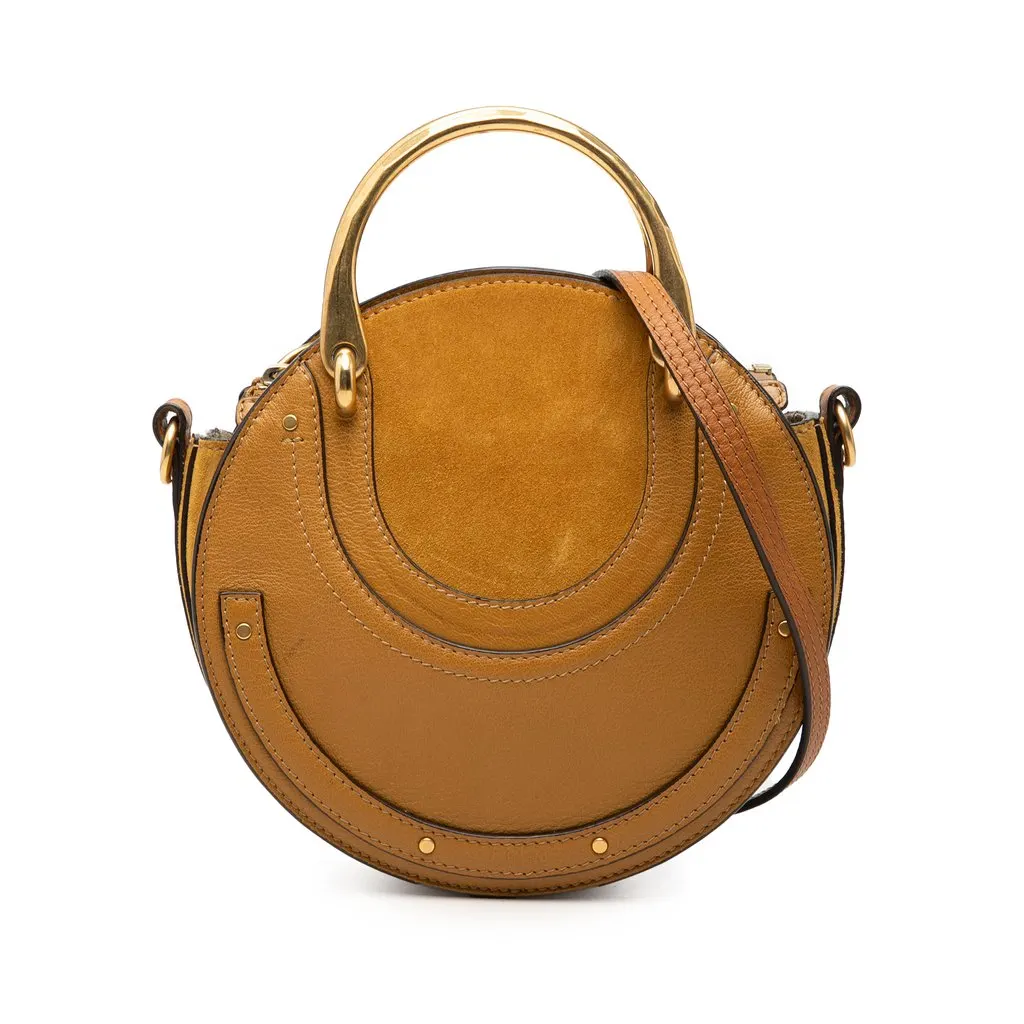 Chloé Small Calfskin and Suede Pixie Satchel Yellow Leather Very good - Front View