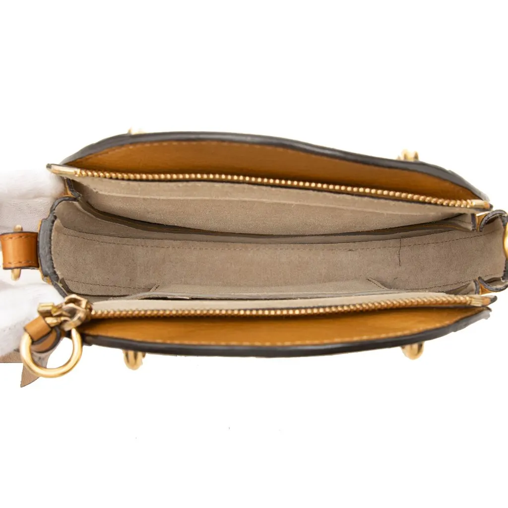 Chloé Small Calfskin and Suede Pixie Satchel Yellow Leather Very good - Model View