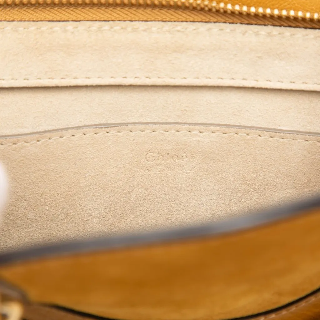 Chloé Small Calfskin and Suede Pixie Satchel Yellow Leather Very good - Box View
