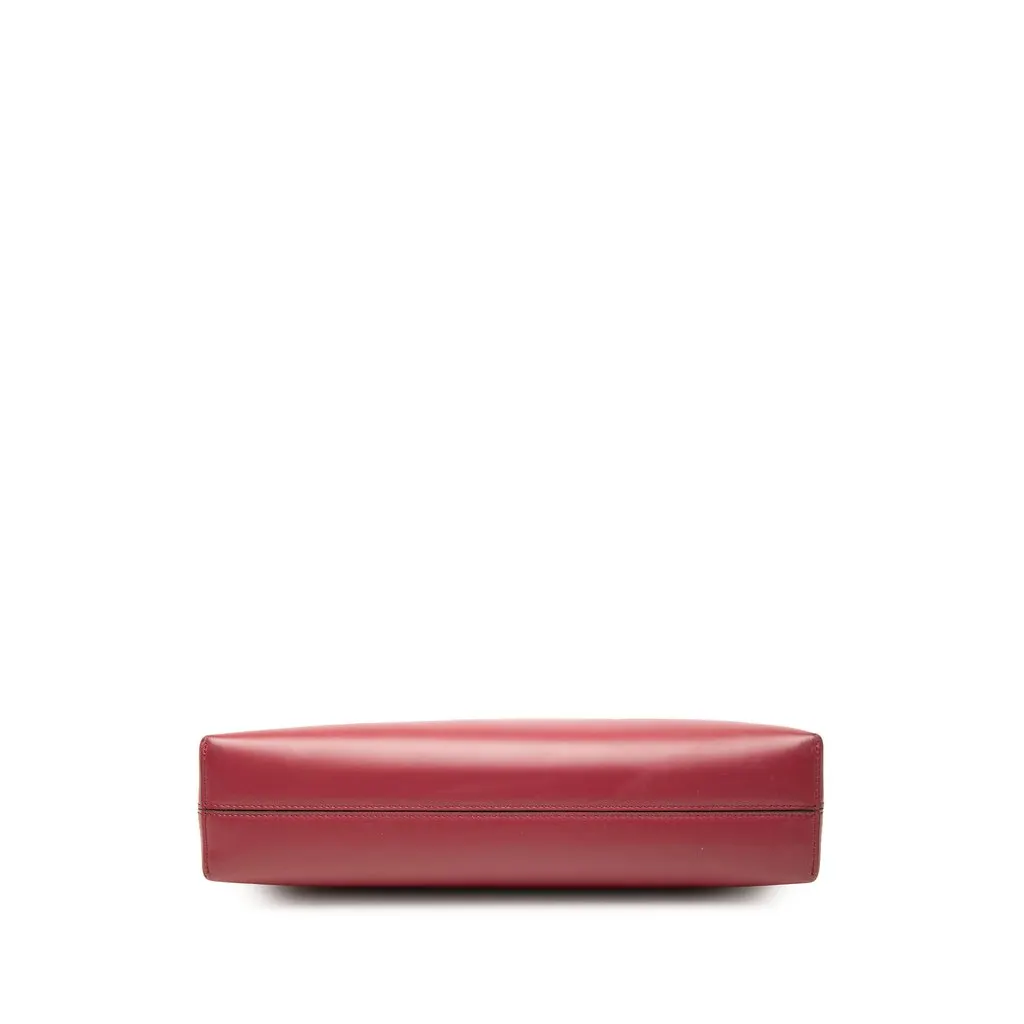 Salvatore Ferragamo Leather Gancini Trifolio Shoulder Bag Red Leather Very good - Inside View