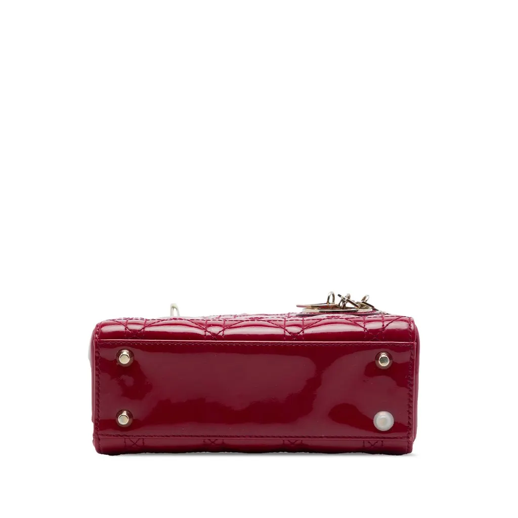Dior Mini Patent Cannage Lady Dior Red Leather Very good - Inside View