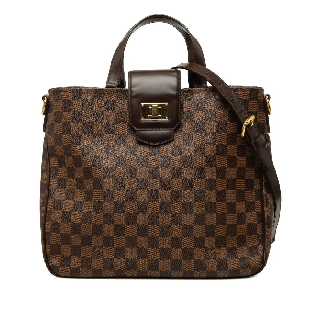 Louis Vuitton Damier Ebene Cabas Rosebery Brown Canvas Good - Front View