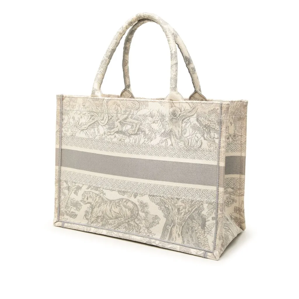 Dior Medium Canvas Embroidered Dioriviera Toile De Jouy Book Tote MultiColor Very good - Back View