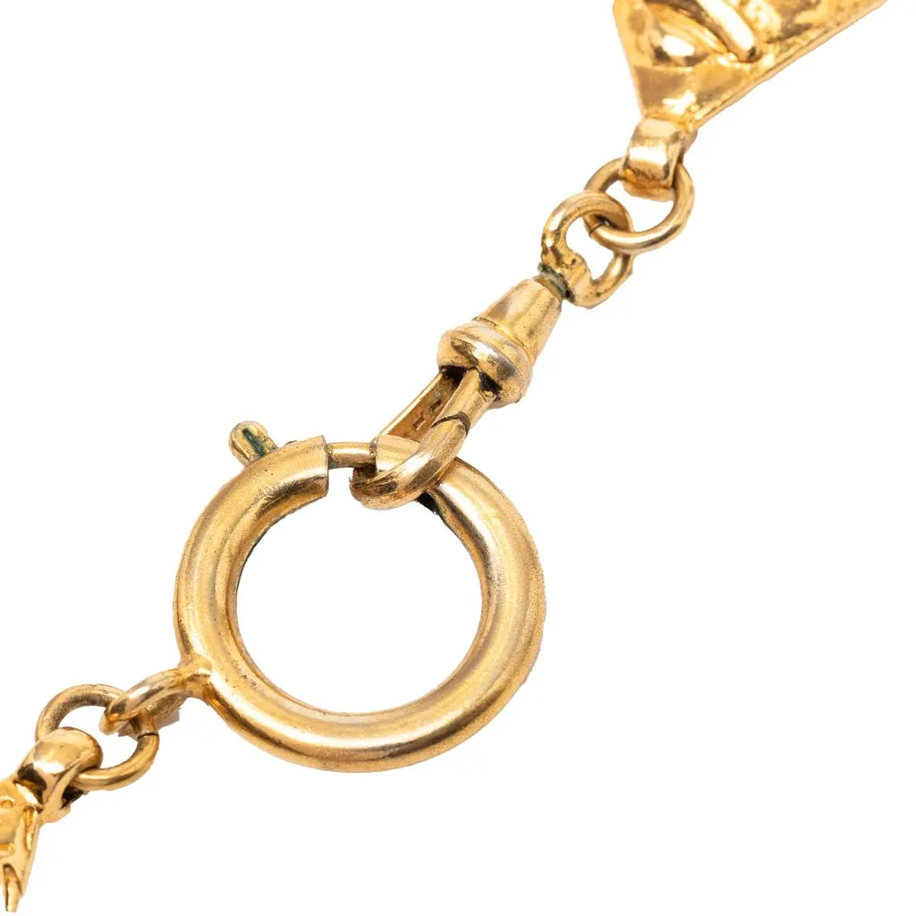 Chanel Gold Plated Logo Chain Necklace Gold Metal Very good - Inside View